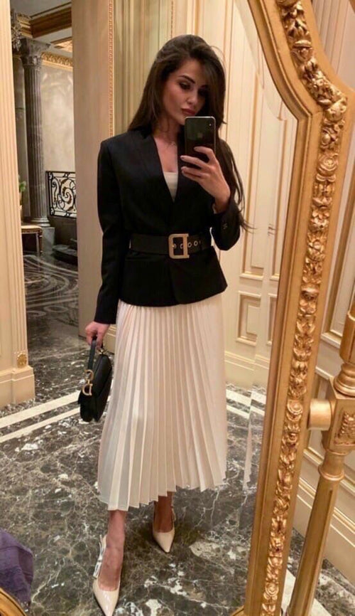 Savira flowy satin skirt
