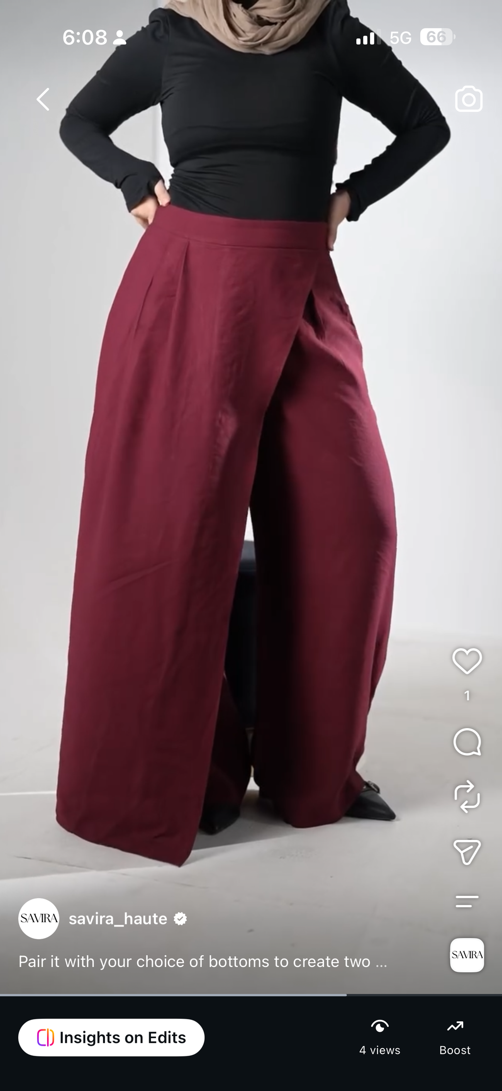 Asymmetric Skirt Pants