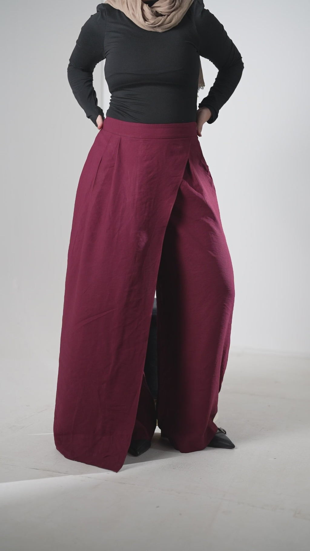 Asymmetric Skirt Pants