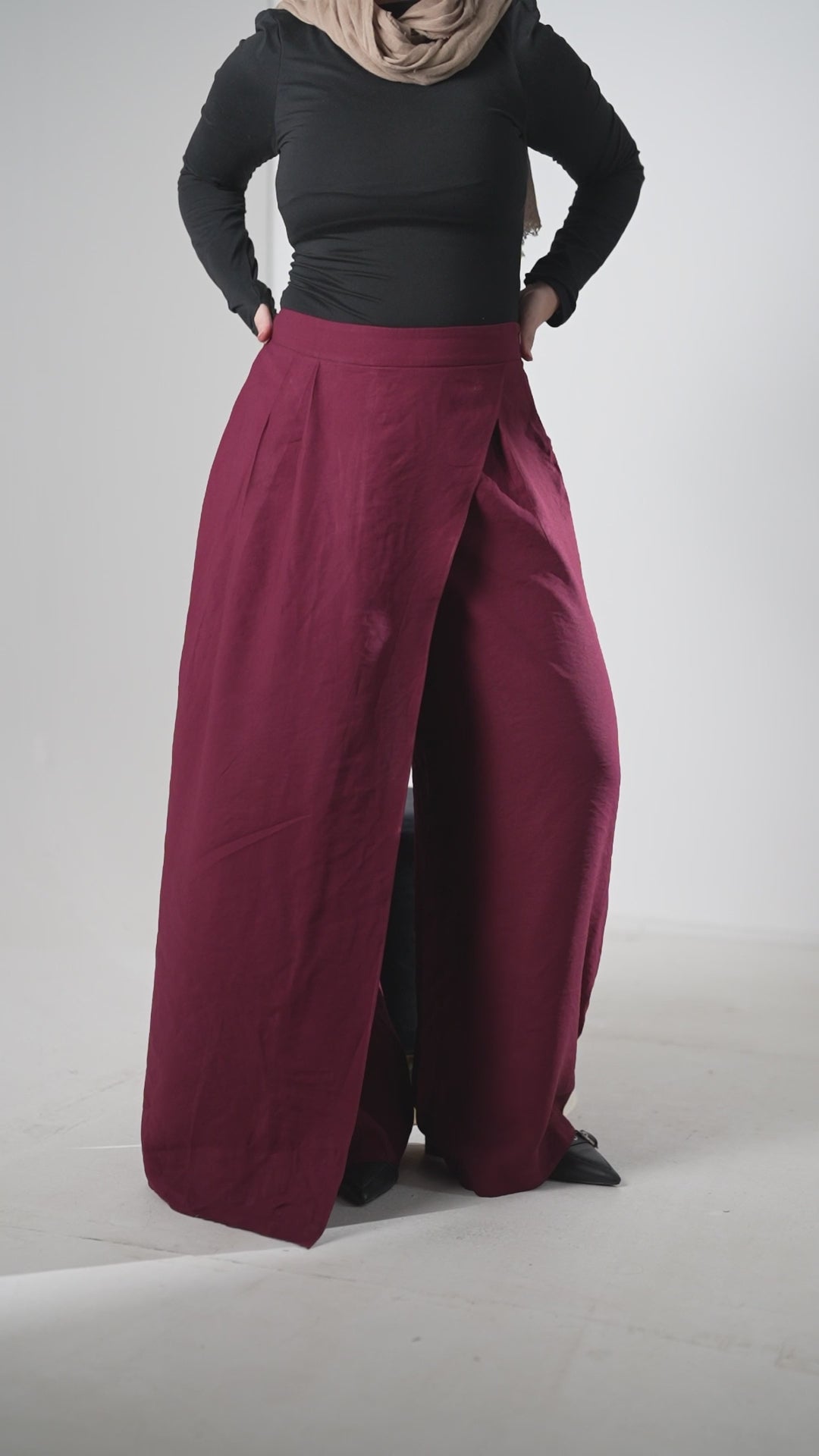 Asymmetric Skirt Pants